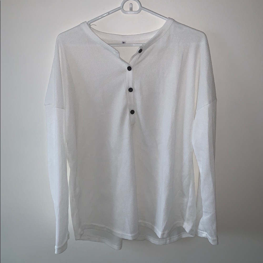 Oversized Long Sleeve Button Top
